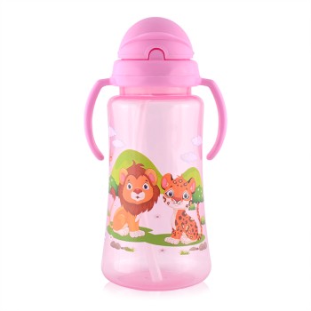SPORT SIPPER WITH HANDLES AND STRAW 330ML PINK