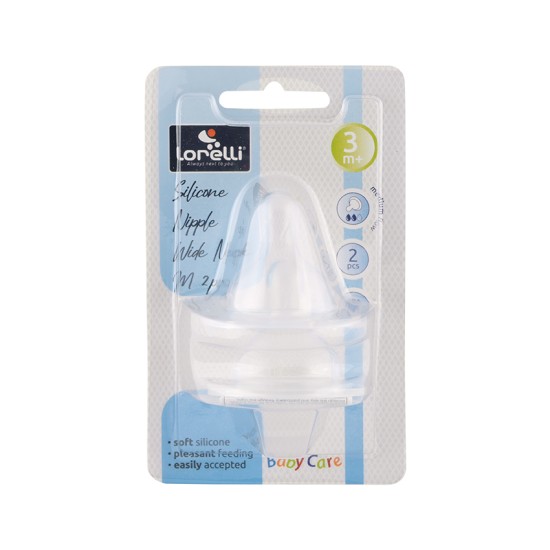 SILICONE NIPPLE WIDE NECK M - 2 PCS