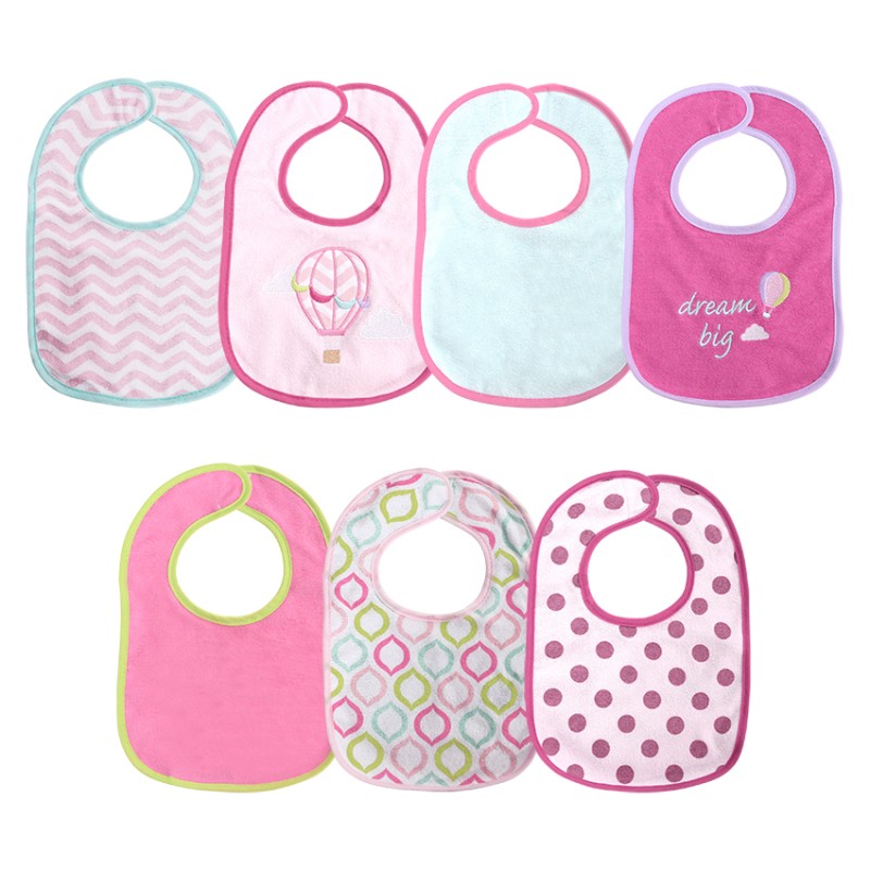 BIBS SET 7 PCS WITH VELCRO GIRL