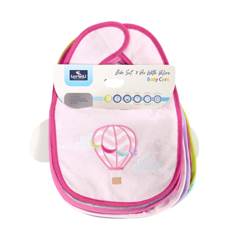 BIBS SET 7 PCS WITH VELCRO GIRL
