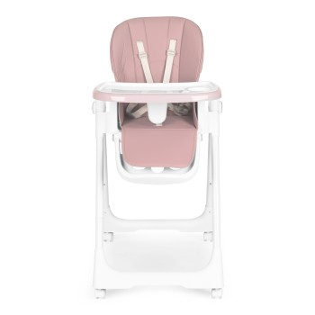 Highchair feeding chair height adjustable eco-leather straps double tray pink ECOTOYS