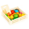 Wooden vegetables and fruits for cutting wooden box + 17 elements