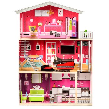 Large wooden dollhouse with an elevator - Malibu Residence ECOTOYS