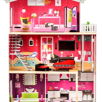 Large wooden dollhouse with an elevator - Malibu Residence ECOTOYS