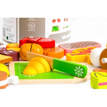 Wooden food for cutting 23 pieces ECOTOYS