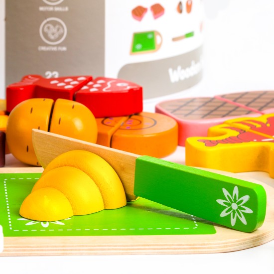 Wooden food for cutting 23 pieces ECOTOYS Wooden food for cutting 23 pieces ECOTOYS