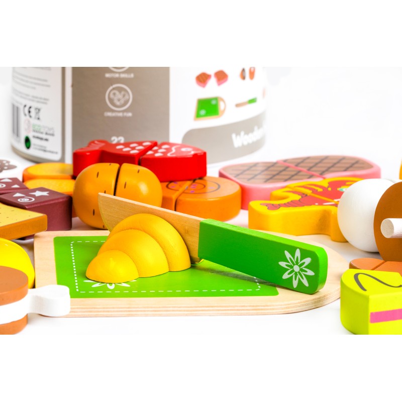 Wooden food for cutting 23 pieces ECOTOYS