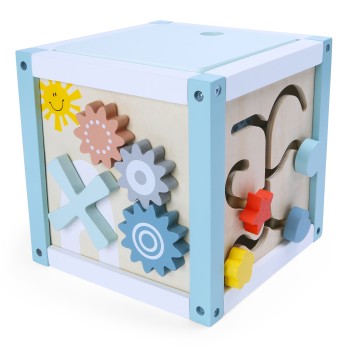 Wooden educational cube sorter + blocks ECOTOYS
