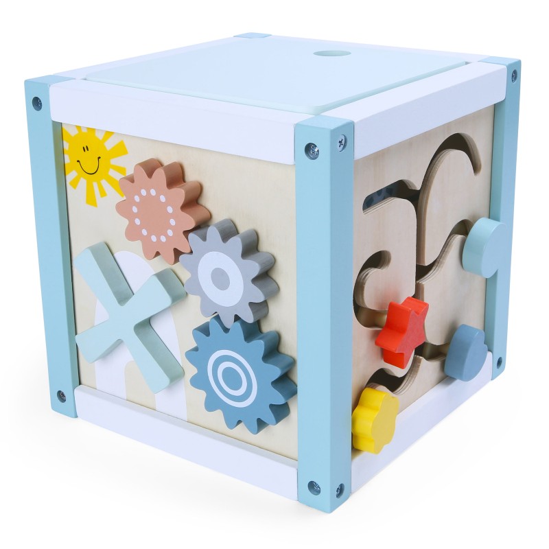 Wooden educational cube sorter + blocks ECOTOYS