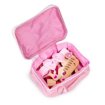 Ξύλινο Τσαντάκι Ομορφιάς με 10 τμχ Καλλυντικών - Ecotoys