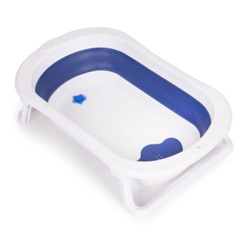 Baby bathtub Folding tourist bathtub with drain Ecotoys blue