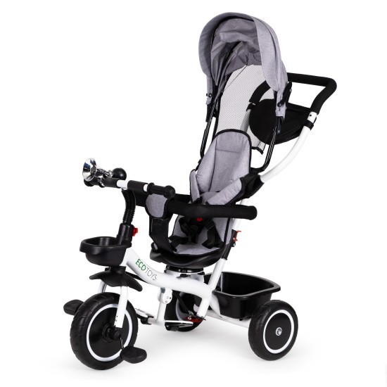 Tricycle with rotating seat 360 ECOTOYS, gray Tricycle with rotating seat 360 ECOTOYS, gray