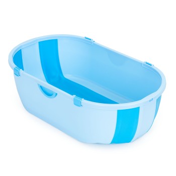 Children's bathtub foldable with drain blue ECOTOYS