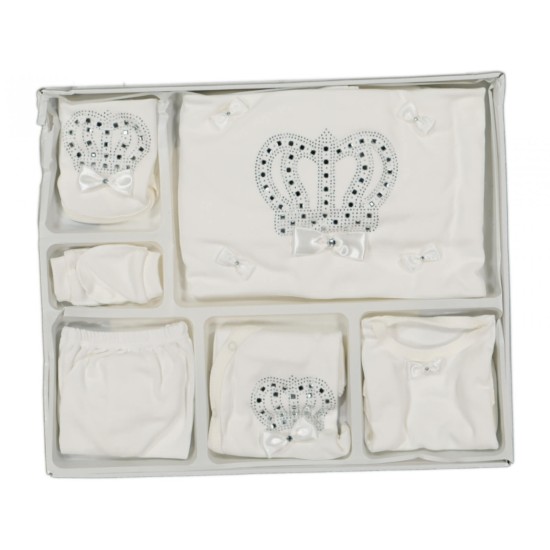 Baby Newborn Set - Crown - White