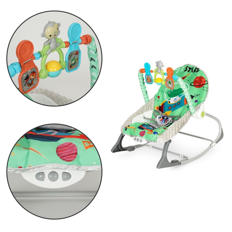 Ρηλάξ Μωρού 2-σε-1 με Δόνηση, Ήχους και Παιχνίδια - ECOTOYS