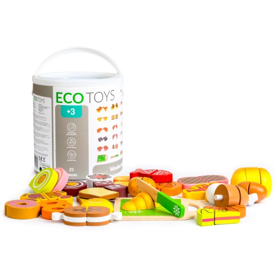 Wooden food for cutting 23 pieces ECOTOYS