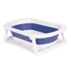Baby bathtub Folding tourist bathtub with drain Ecotoys blue