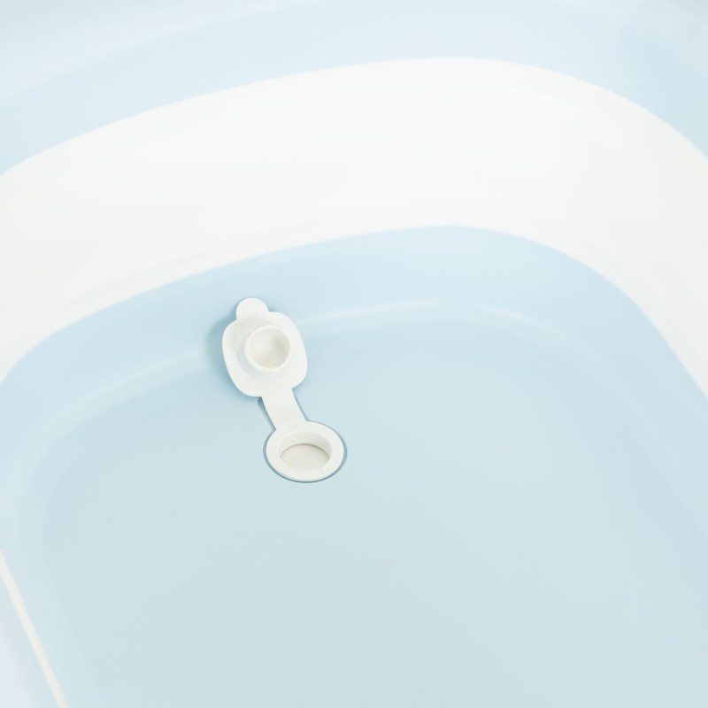 Childrens bathtub, foldable tourist bathtub with drain, gray