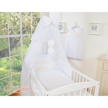 Σετ Προίκας 5 Τεμαχίων Με Κουνουπιέρα - Little Prince/Princess white