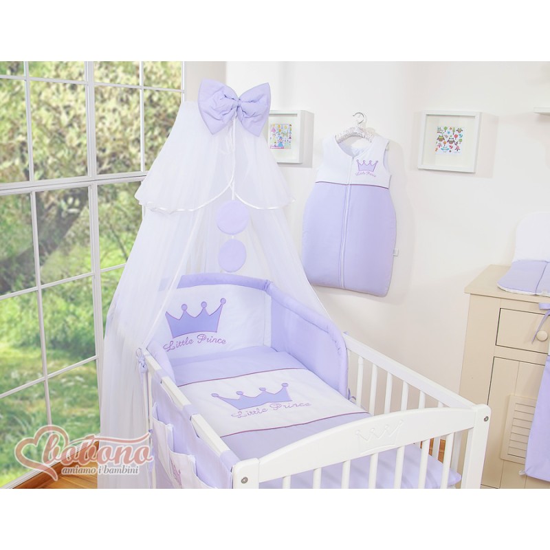 Σετ Προίκας 5 Τεμαχίων Με Κουνουπιέρα - Little Prince/Princess lilac