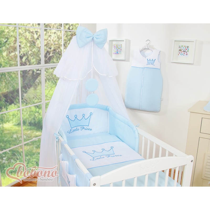 Σετ Προίκας 5 Τεμαχίων Με Κουνουπιέρα - Little Prince/Princess blue