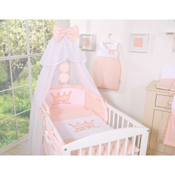 Σετ Προίκας 5 Τεμαχίων Με Κουνουπιέρα - Little Prince/Princess powder pink