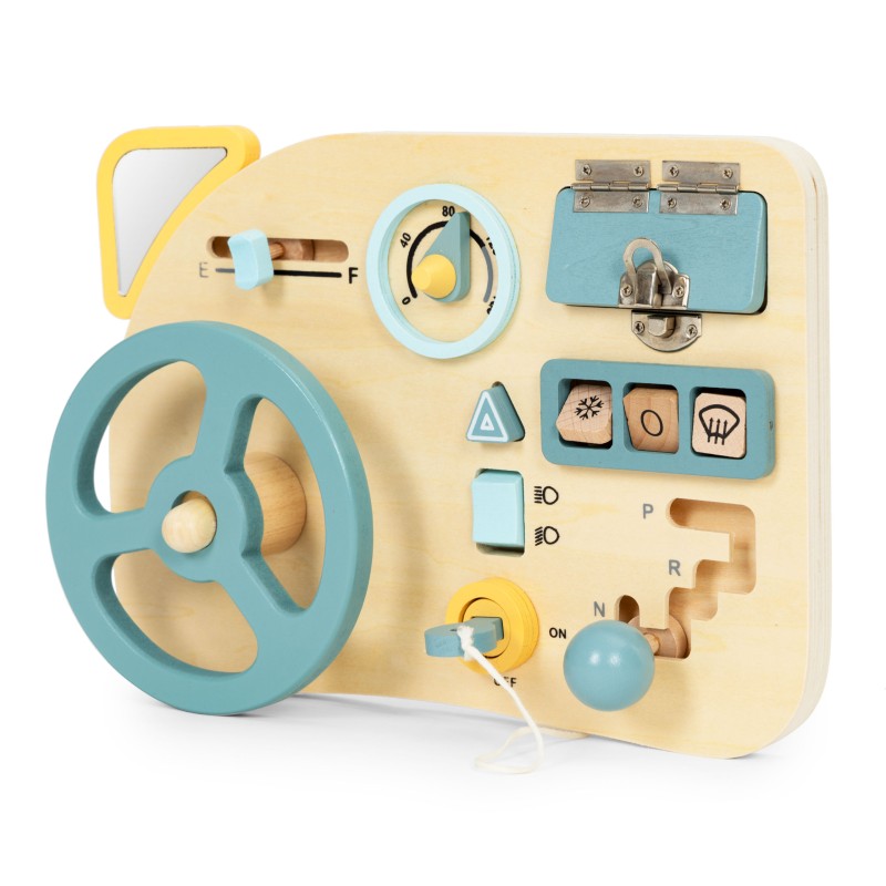 Ξύλινος Εκπαιδευτικός Πίνακας, με Τιμόνι Αυτοκινήτου - ECOTOYS