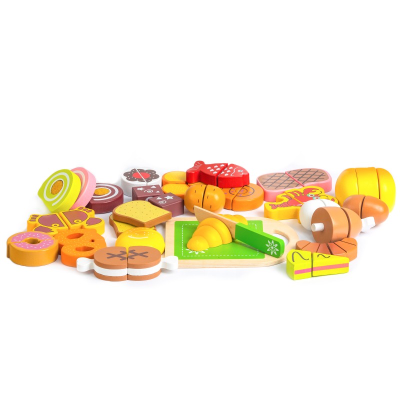 Wooden food for cutting 23 pieces ECOTOYS
