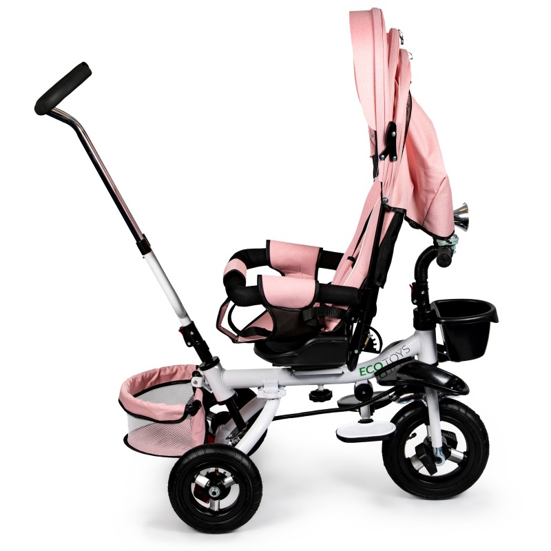 Rotating tricycle 360° Pink Delux with canopy