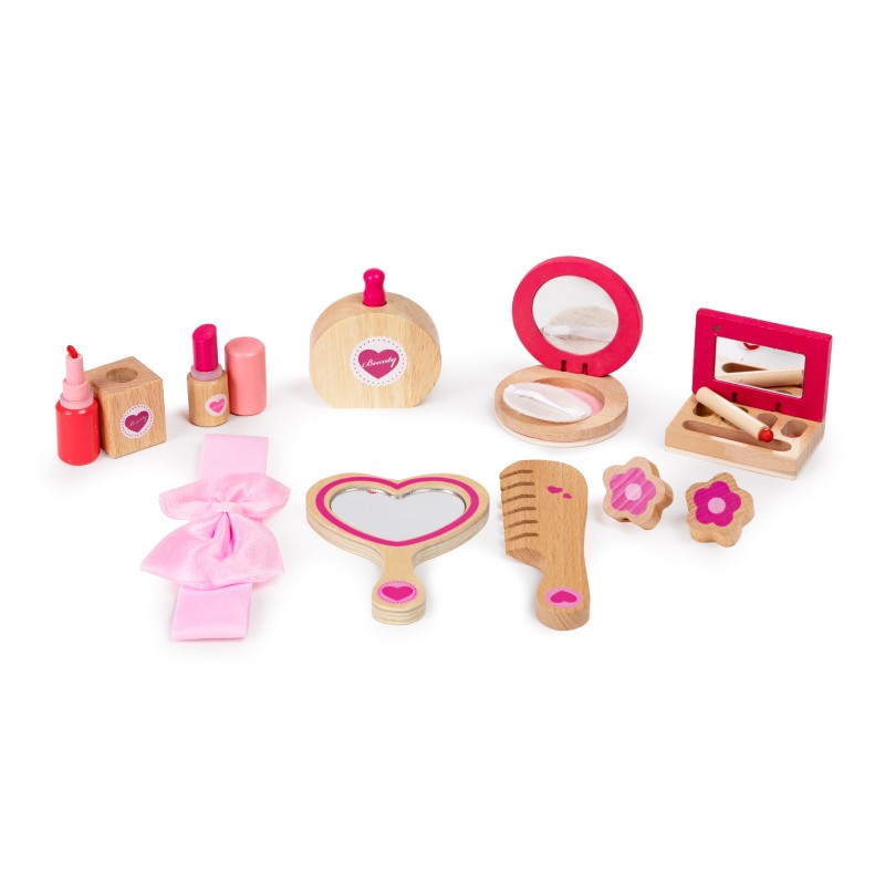 Ξύλινο Τσαντάκι Ομορφιάς με 10 τμχ Καλλυντικών - Ecotoys