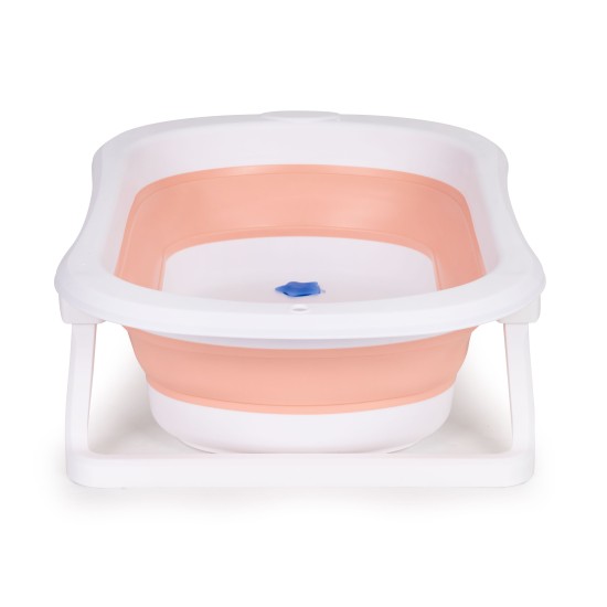 Baby bathtub Folding tourist bathtub with drain Ecotoys pink