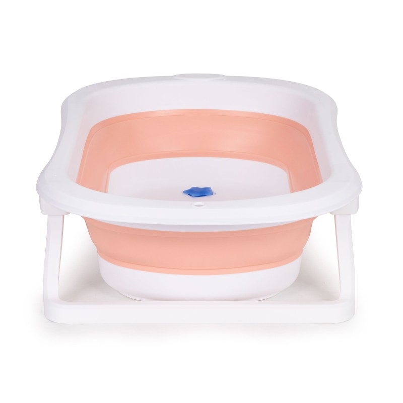Baby bathtub Folding tourist bathtub with drain Ecotoys pink
