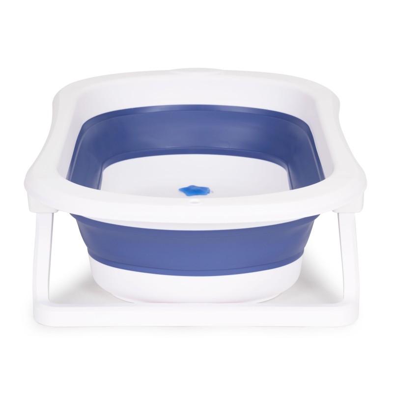 Baby bathtub Folding tourist bathtub with drain Ecotoys blue