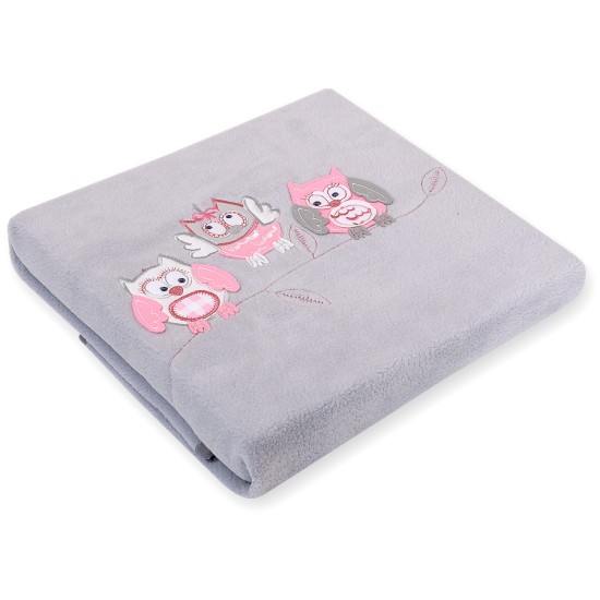 Polar fleece blanket - Owls Bigi Zibi & Adele- grey Polar fleece blanket - Owls Bigi Zibi & Adele- grey