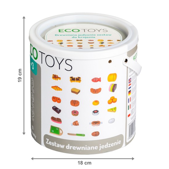 Wooden food for cutting 23 pieces ECOTOYS