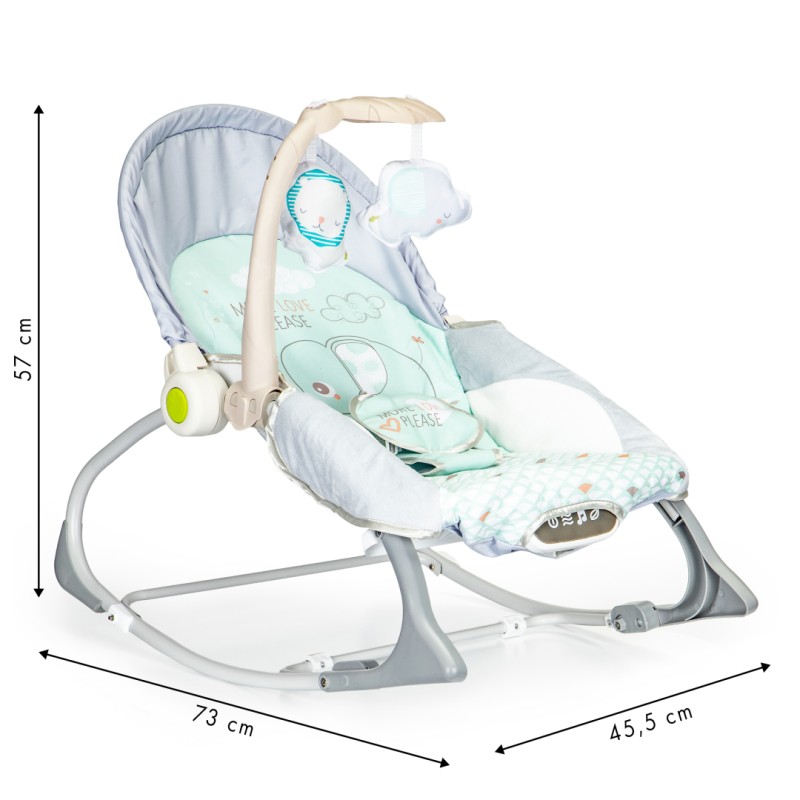 3-in-1 bouncer, rocking chair, sounds vibrations - Elephant ECOTOYS