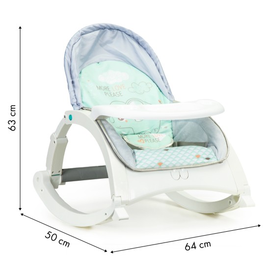 3-in-1 rocking chair + tray, vibrations - Elephant Ecotoys