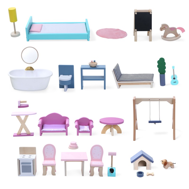 Παιδικό Κουκλόσπιτο Maya XXL Residence με 28 Αξεσουάρ ECOTOYS