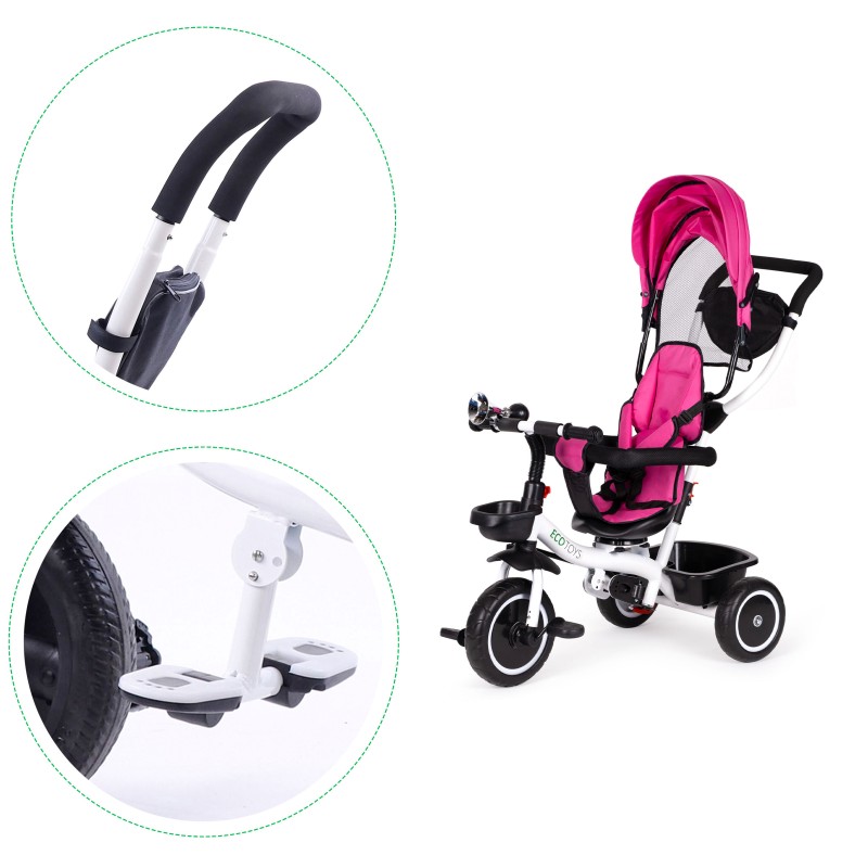 Tricycle with rotating seat 360 ECOTOYS pink