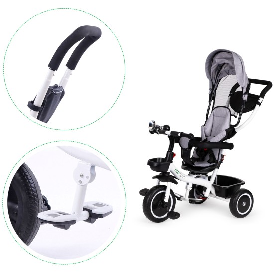 Tricycle with rotating seat 360 ECOTOYS, gray Tricycle with rotating seat 360 ECOTOYS, gray