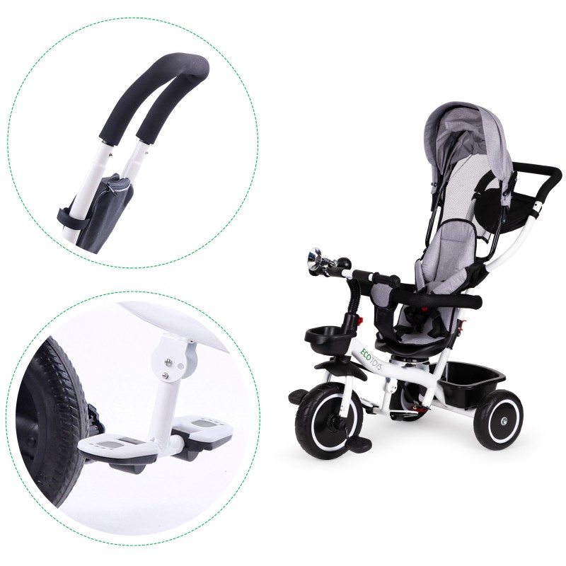 Tricycle with rotating seat 360 ECOTOYS, gray