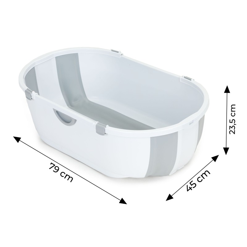 Childrens bathtub foldable with drain gray ECOTOYS