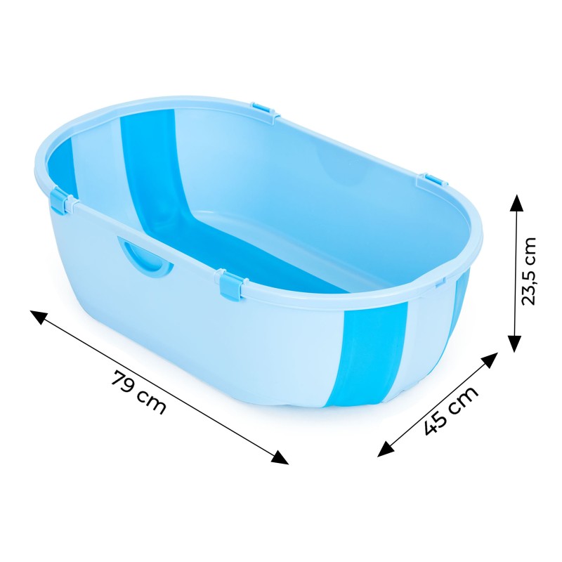 Childrens bathtub foldable with drain blue ECOTOYS