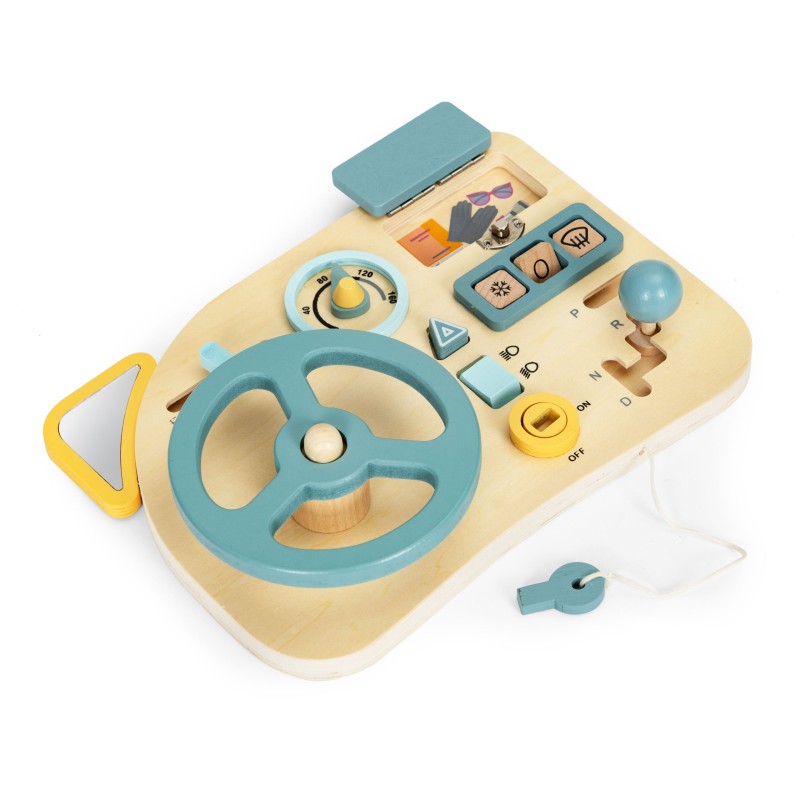 Ξύλινος Εκπαιδευτικός Πίνακας, με Τιμόνι Αυτοκινήτου - ECOTOYS