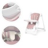 Highchair feeding chair height adjustable eco-leather straps double tray pink ECOTOYS