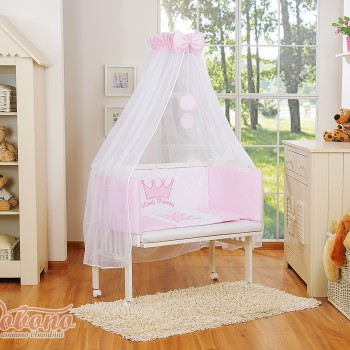 Σετ Βρεφικού Δωματίου: Κούνια Μωρού + Στρώμα+ Προίκα Μωρού - Little Princess pink