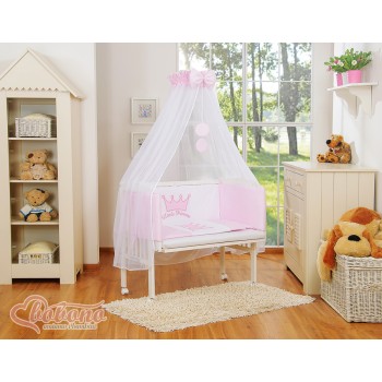 Σετ Βρεφικού Δωματίου: Κούνια Μωρού + Στρώμα+ Προίκα Μωρού - Little Princess pink