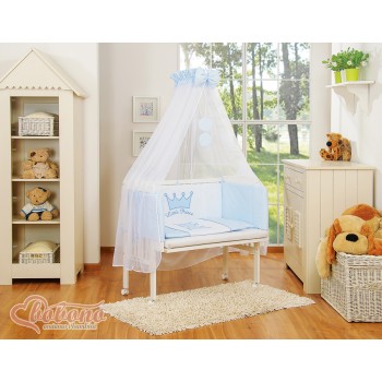 Σετ Βρεφικού Δωματίου: Κούνια Μωρού + Στρώμα+ Προίκα Μωρού Little Prince blue