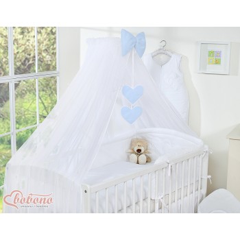 Mosquito-net made of chiffon- Hanging Hearts white