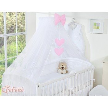 Mosquito-net made of chiffon- Hanging Hearts white